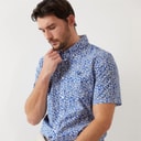 Mens Short Sleeve Verity Poplin Shirt Strong Blue