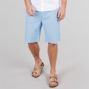 Mens Linen Blend Shorts Malibu Blue/Heritage White