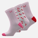 Womens Three Pack Socks Raspberry Sorbet