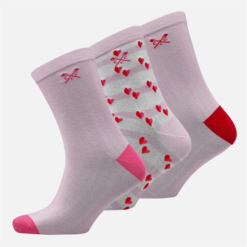 Womens Three Pack Socks Raspberry Sorbet - Image 1