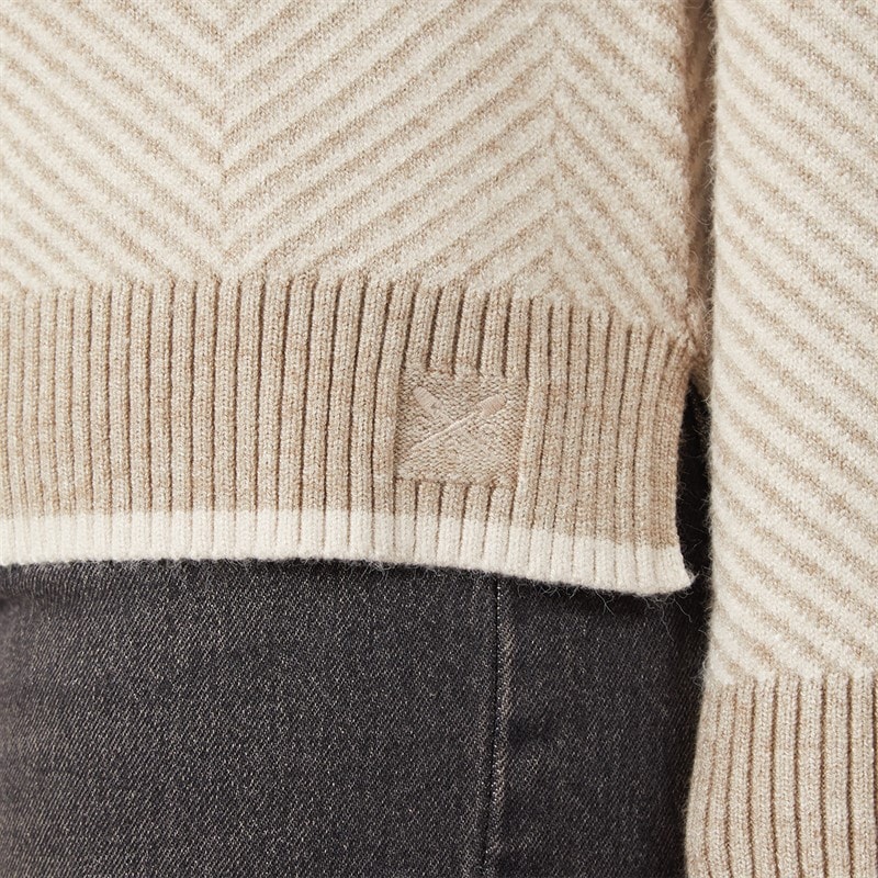 Womens Jacquard Roll Neck Jumper Pumice Stone - Image 3