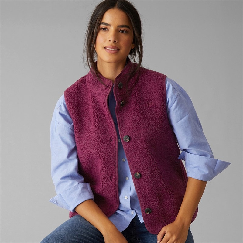 Crew Clothing Womens Borg Gilet Raspberry Radiance
