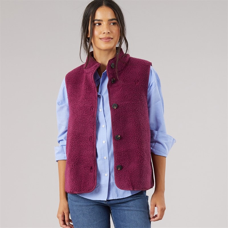 Womens Borg Gilet Raspberry Radiance - Image 3