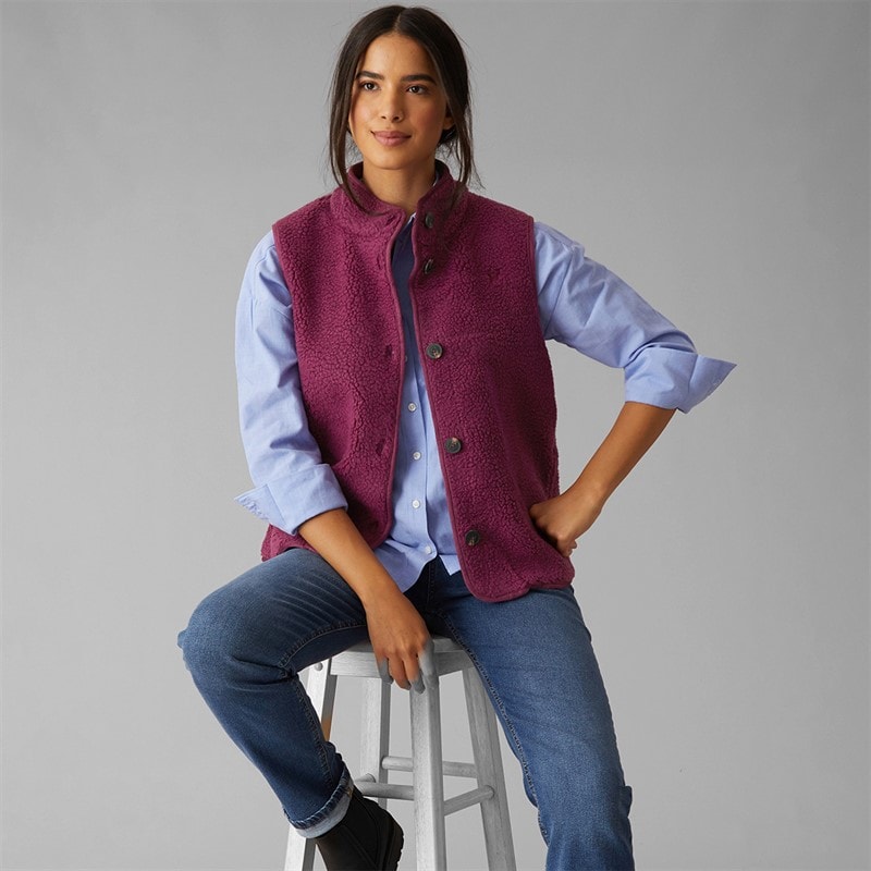 Womens Borg Gilet Raspberry Radiance - Image 4