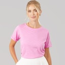Womens Slub Stripe T-Shirt Fushpinwh