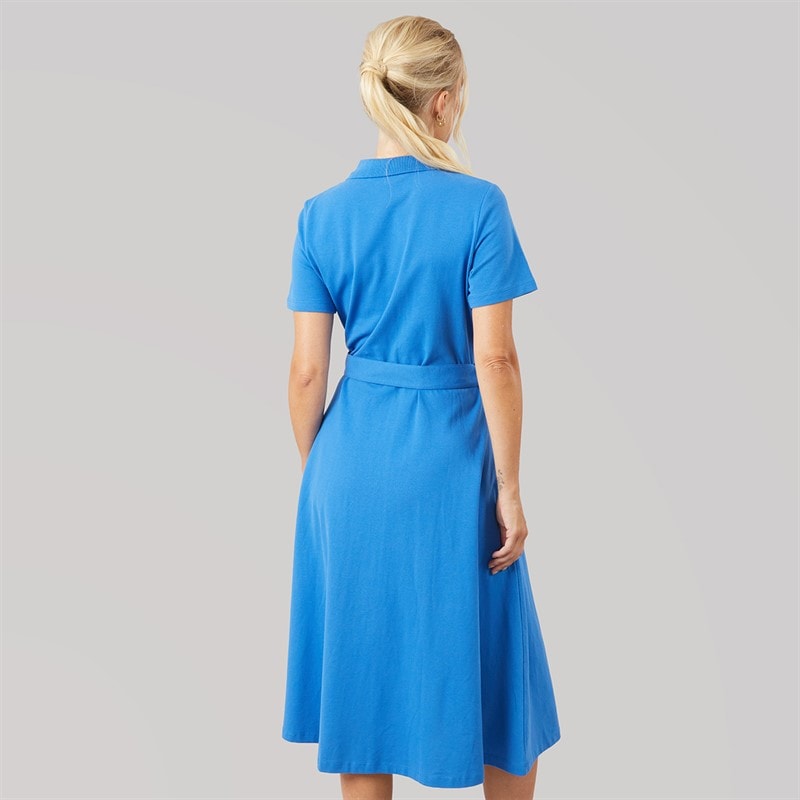 Womens Fit And Flare Polo Dress Strgblue - Image 2