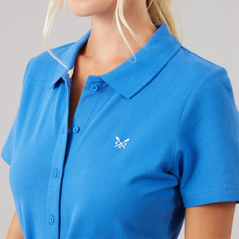 Womens Fit And Flare Polo Dress Strgblue - Image 3