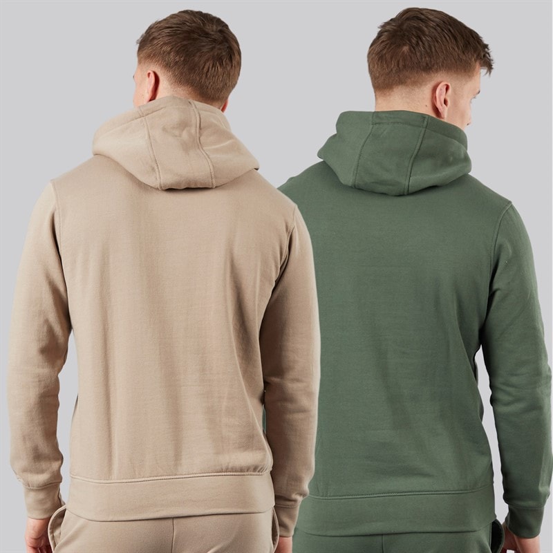 Mens Traymax Two Pack Hoodies Khaki/Stone - Image 2