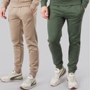 Mens Traymax Two Pack Joggers Khaki/Stone