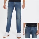 Mens Princed Straight Fit Jeans Stone Wash
