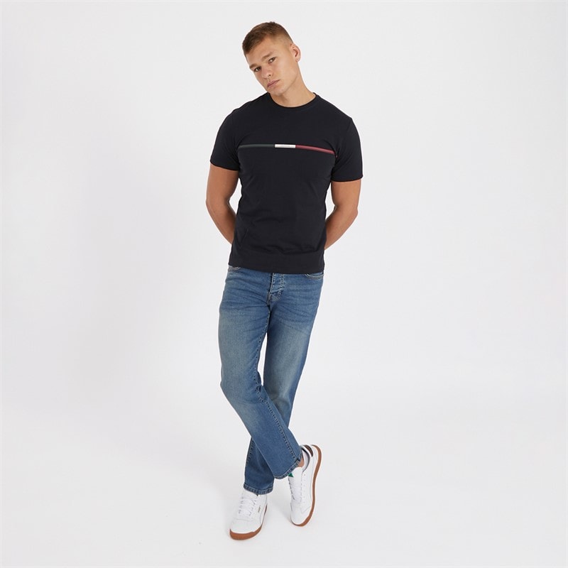 Mens Princed Straight Fit Jeans Stone Wash - Image 4