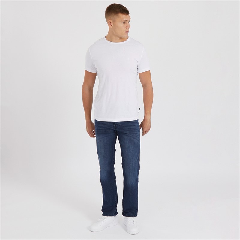 Mens Princed Straight Fit Jeans Dark Wash - Image 4