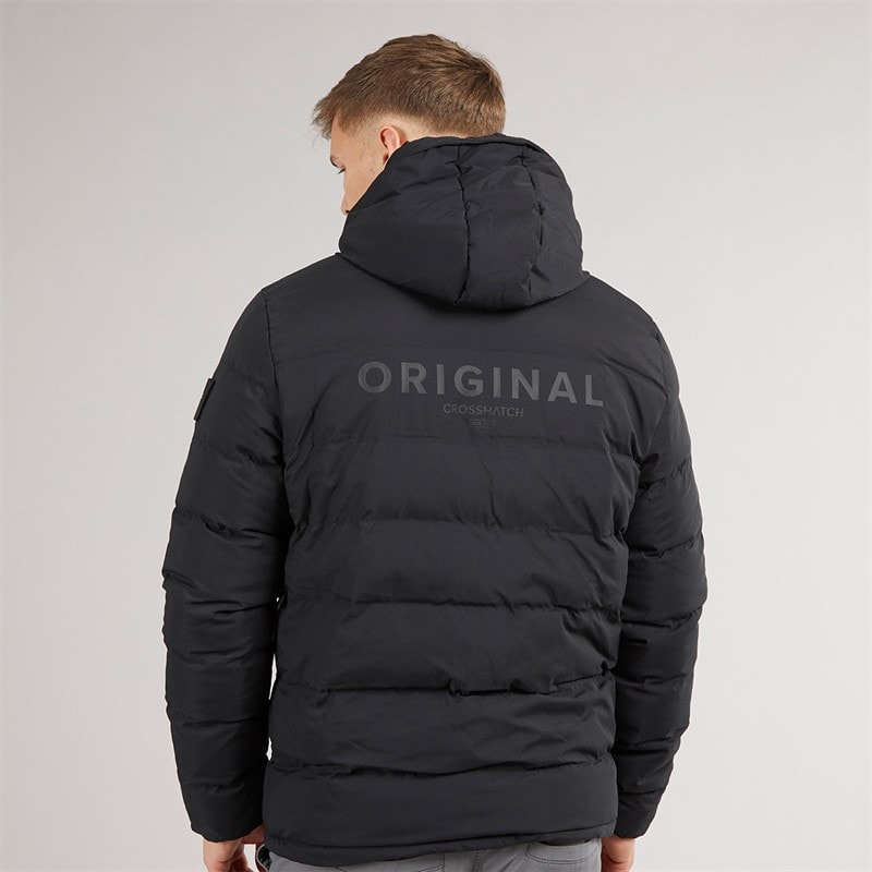 Mens Pitsburg Padded Hooded Jacket Black - Image 2