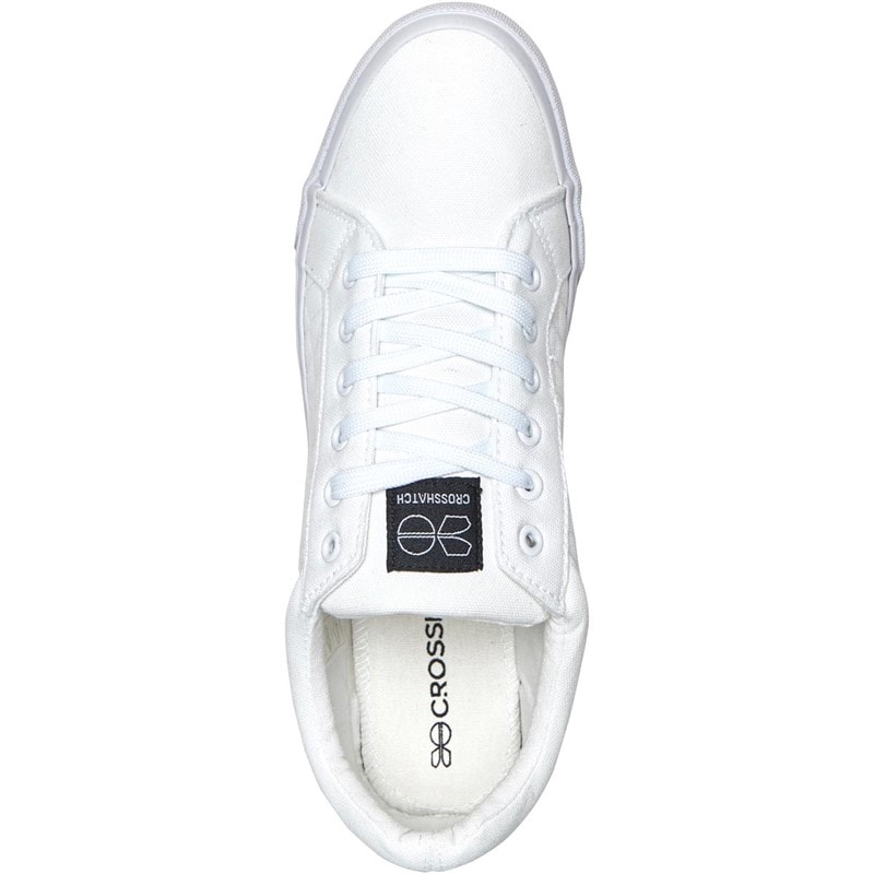 Mens Huseby Canvas Pumps White Mono - Image 4