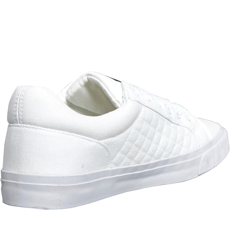 Mens Huseby Canvas Pumps White Mono - Image 5