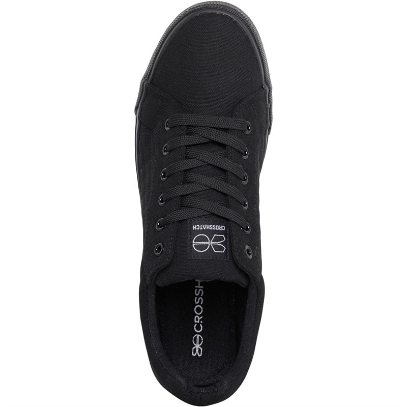 Mens Huseby Canvas Pumps Black Mono - Image 4