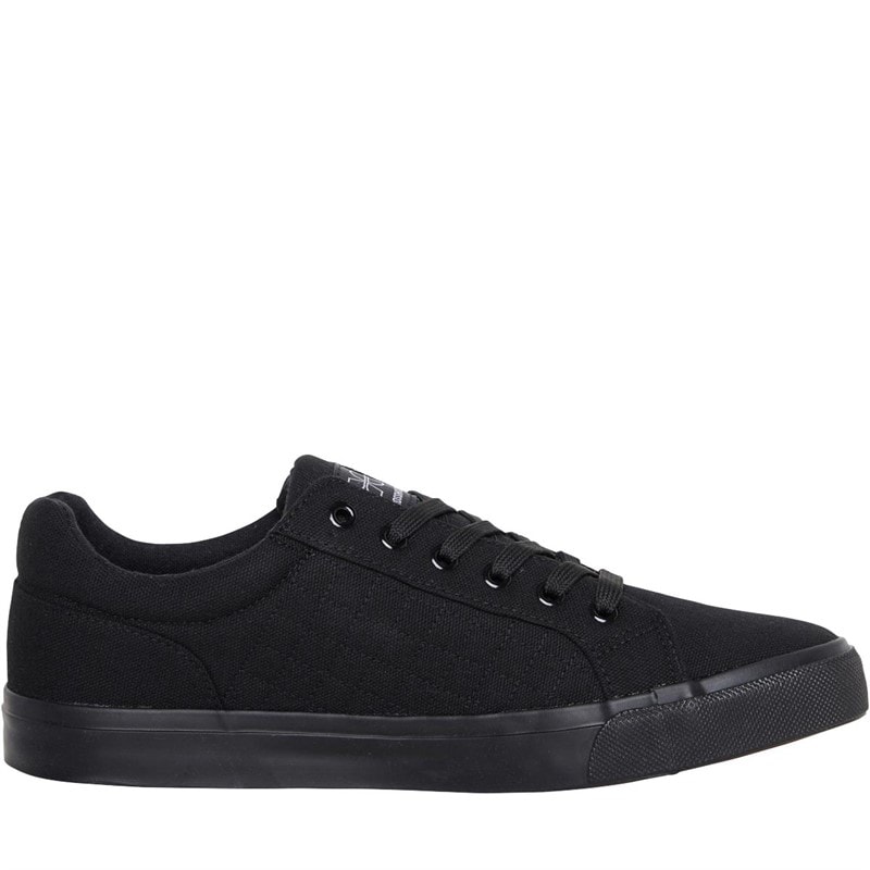 Mens Huseby Canvas Pumps Black Mono - Image 5