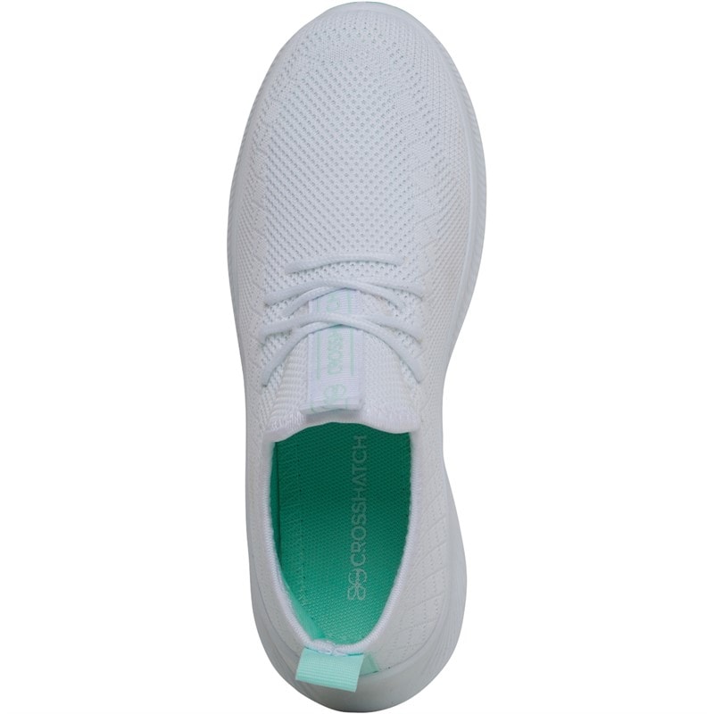Womens Ridgeway Trainers White/Green - Image 4