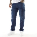 Mens Kremtap Tapered Cargo Jeans Dark Wash