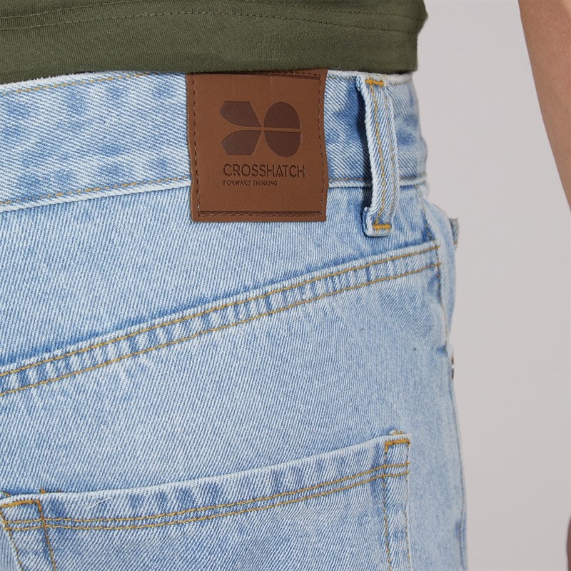 Mens Tillforth Baggy Denim Shorts Light Wash - Image 3