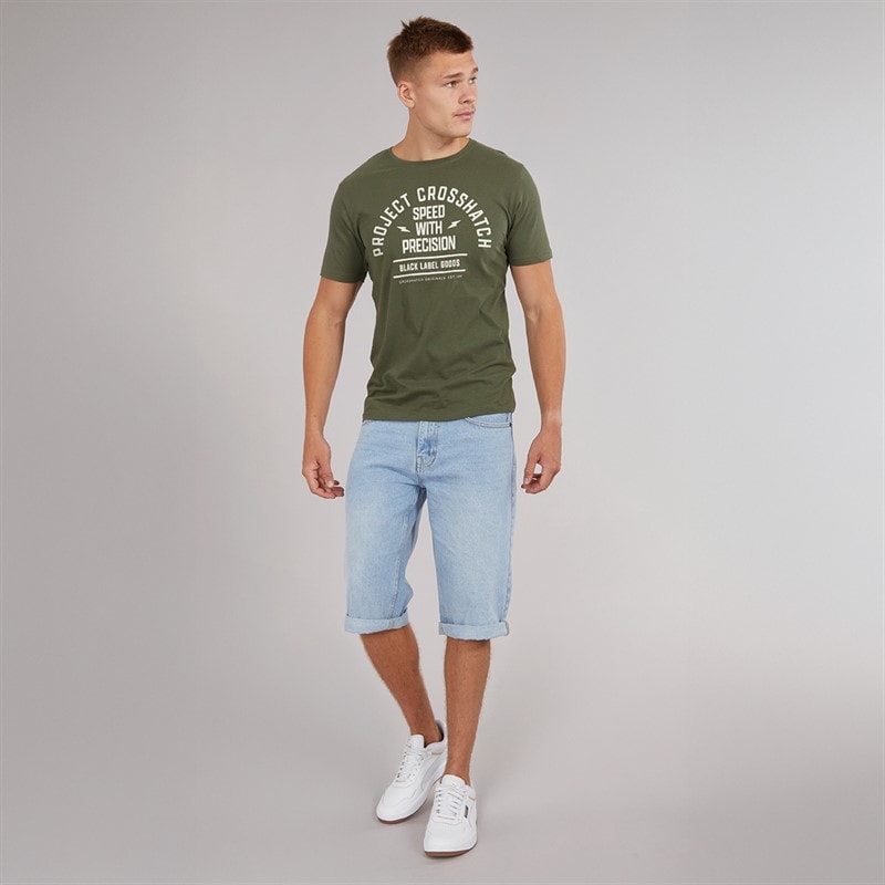 Mens Tillforth Baggy Denim Shorts Light Wash - Image 4