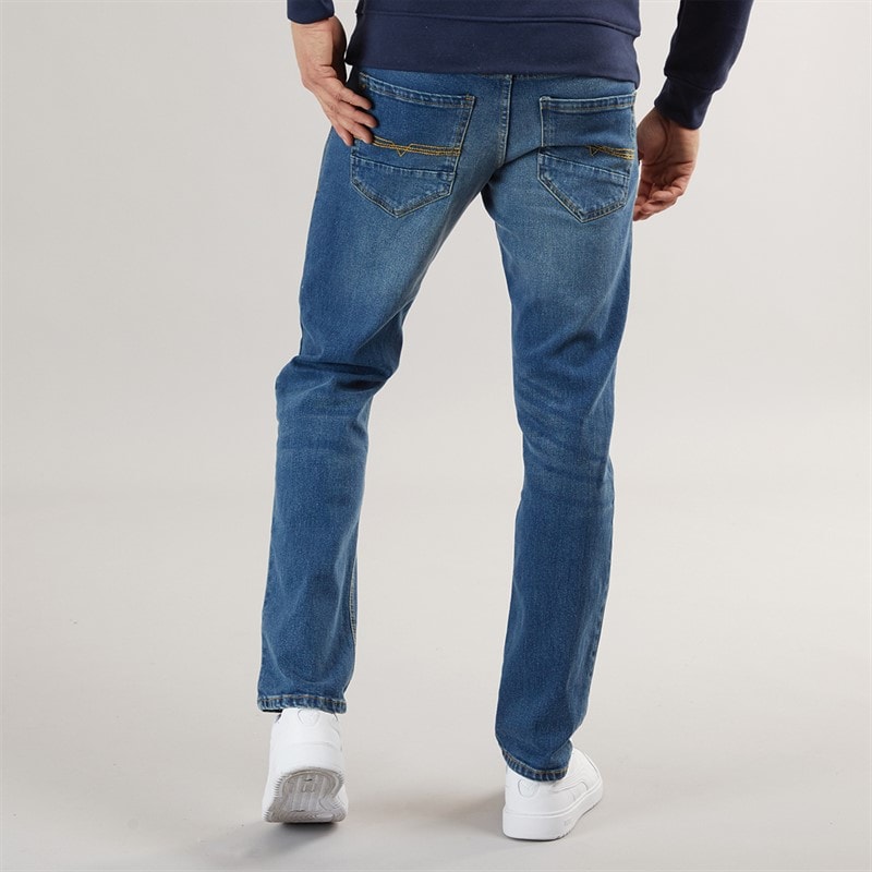 Mens Chas Straight Fit Jeans Mid Wash - Image 2