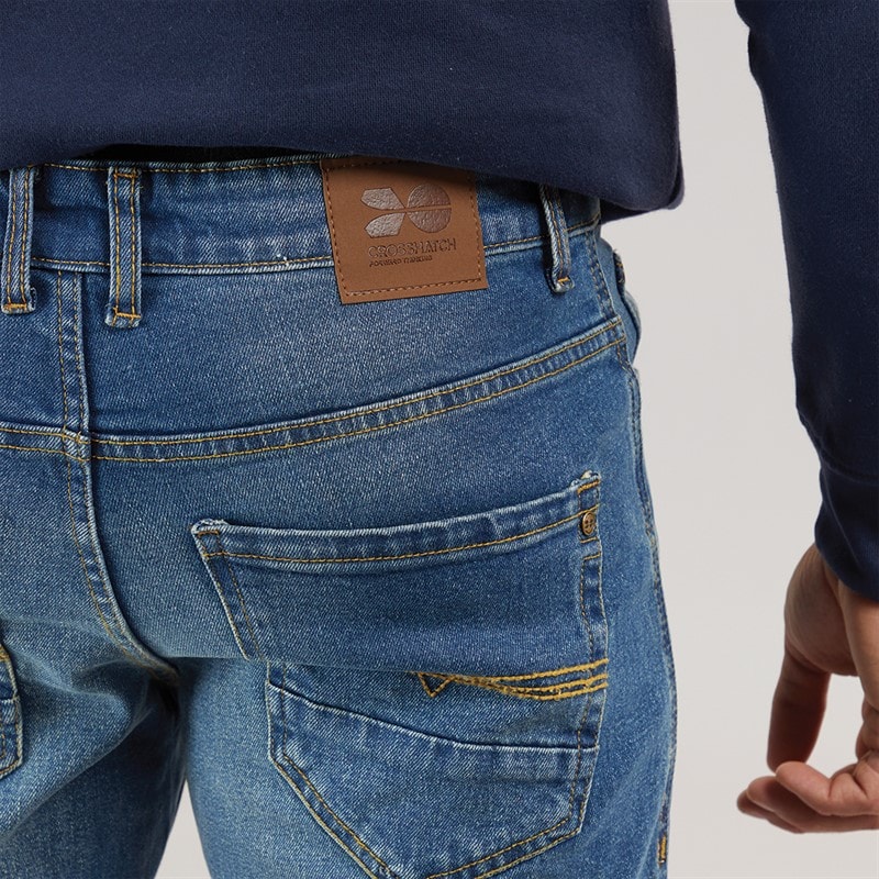 Mens Chas Straight Fit Jeans Mid Wash - Image 3