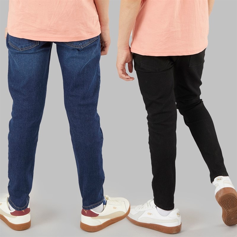 Boys Dracker Straight Fit Two Pack Jeans Dark Wash/Black - Image 2