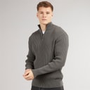 Mens Havaline 1/4 Zip Knitted Jumper Charcoal Grey