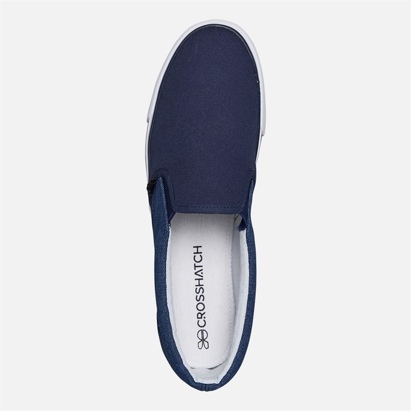 Mens Ramp Slip On Canvas Pumps Navy/Dark Chambray - Image 4