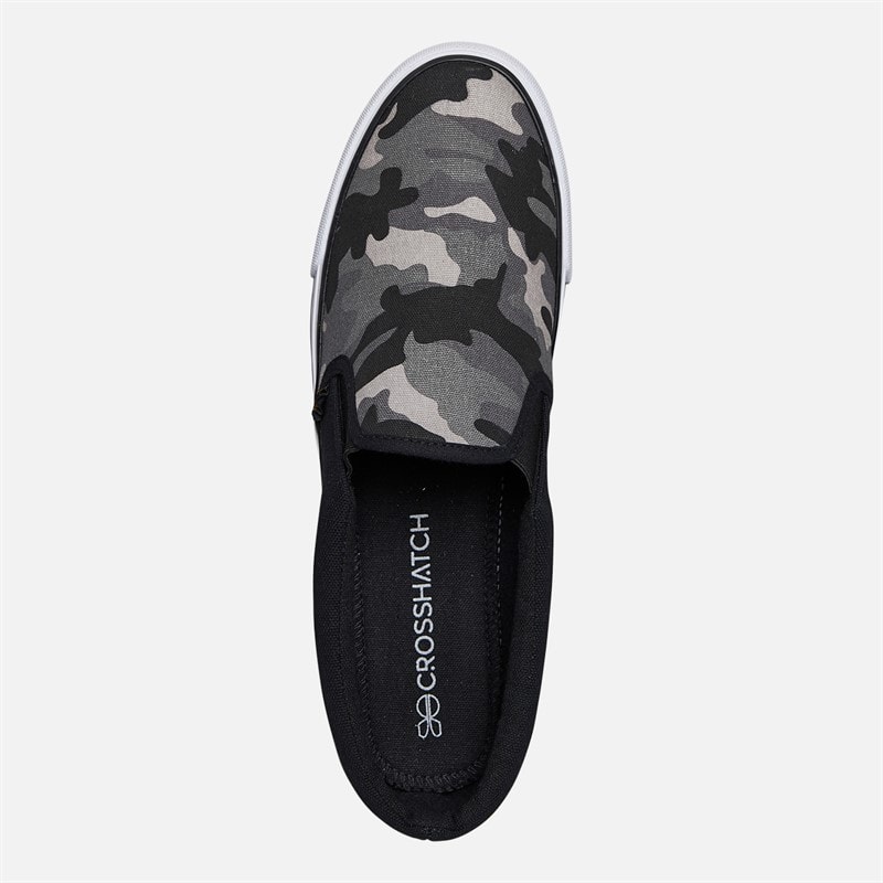 Mens Ramp Slip On Canvas Pumps Black Camo/Black - Image 4