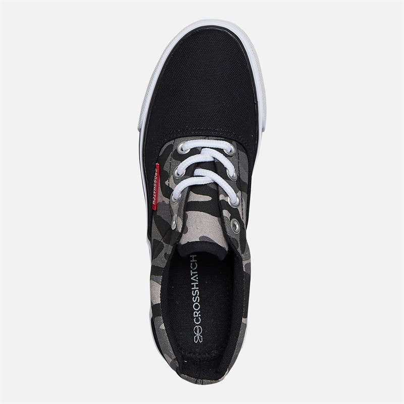 Junior Boys Skywalk Canvas Pumps Black Camo - Image 4