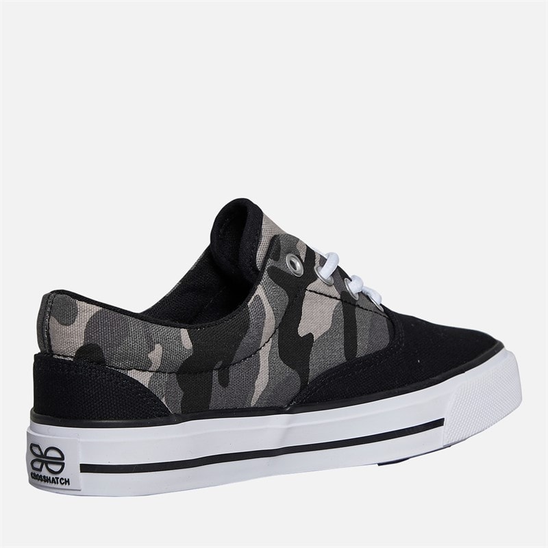 Junior Boys Skywalk Canvas Pumps Black Camo - Image 5