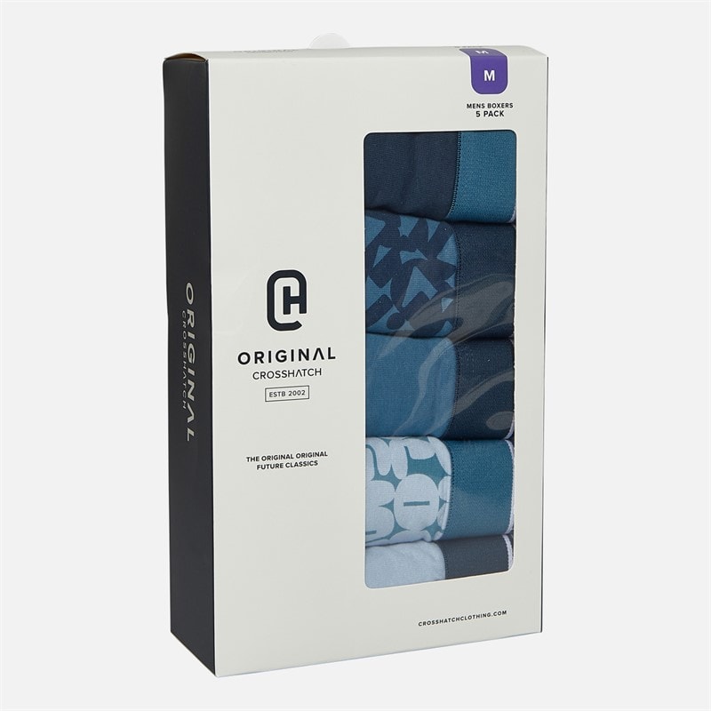 Mens Dringal Five Pack Boxers Blue - Image 2