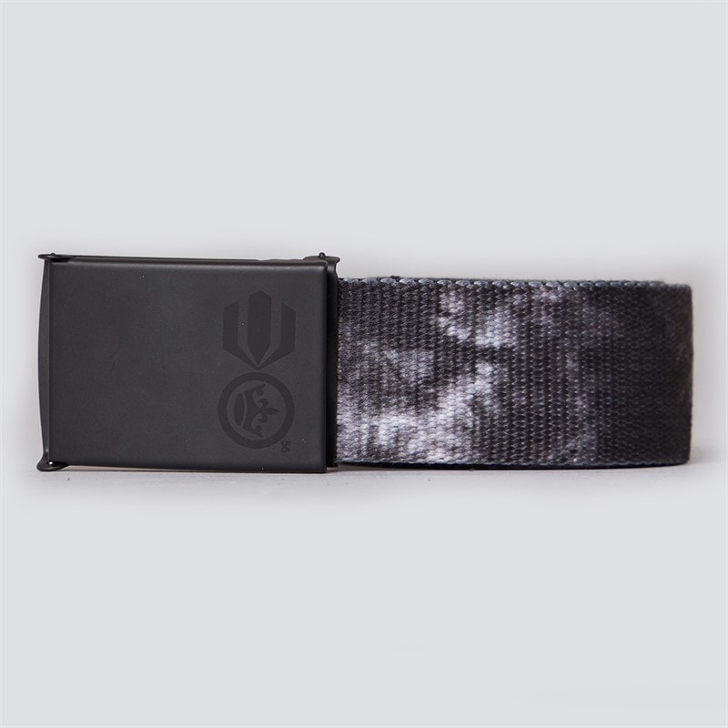 Crosshatch Mens Canvas Fold Over Buckle Belt Grey Tie Dye