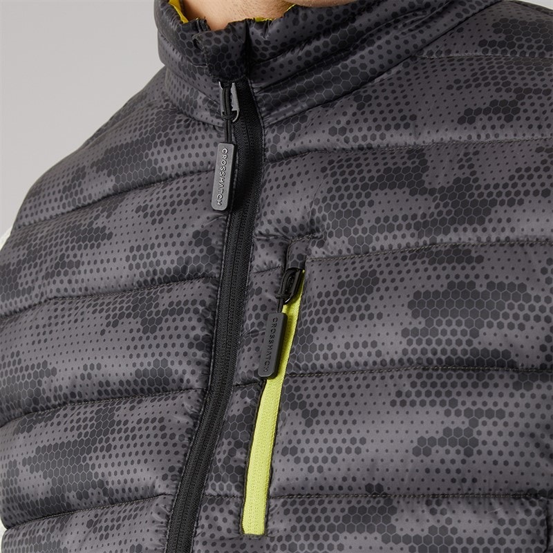 Mens Camo Gattering Gilet Charcoal - Image 5