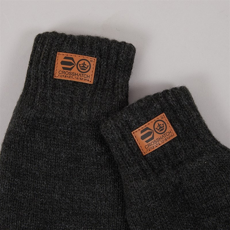 Mens 3M Thinsulate Gloves Charcoal Mix - Image 2