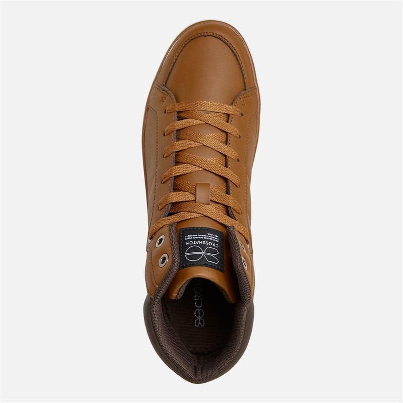 Mens Welltore Hi Top Trainers Brown - Image 4