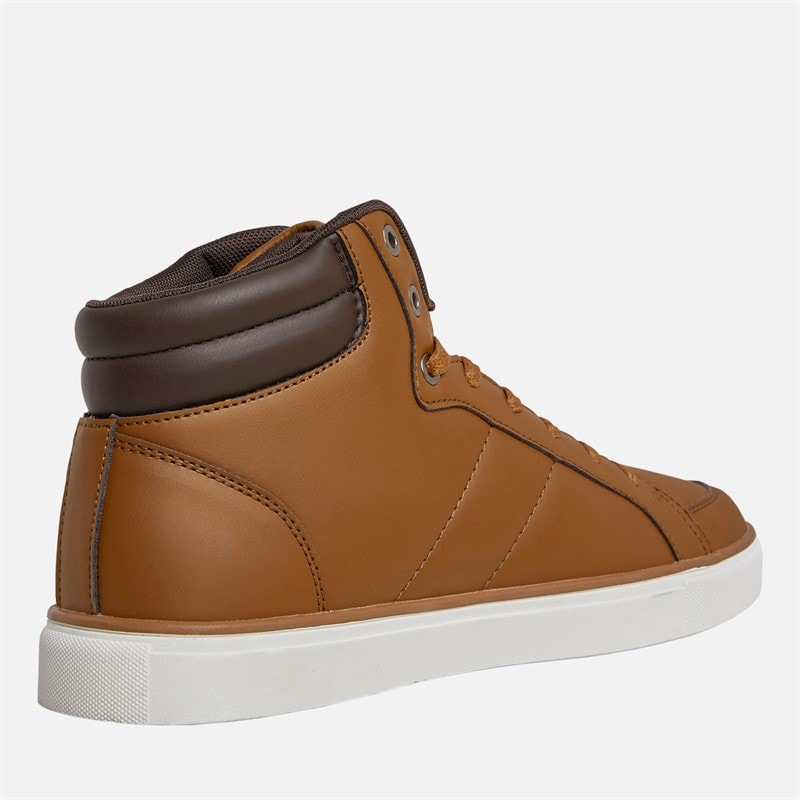 Mens Welltore Hi Top Trainers Brown - Image 5