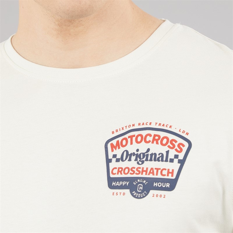 Mens Motocross T-Shirt Off White - Image 3