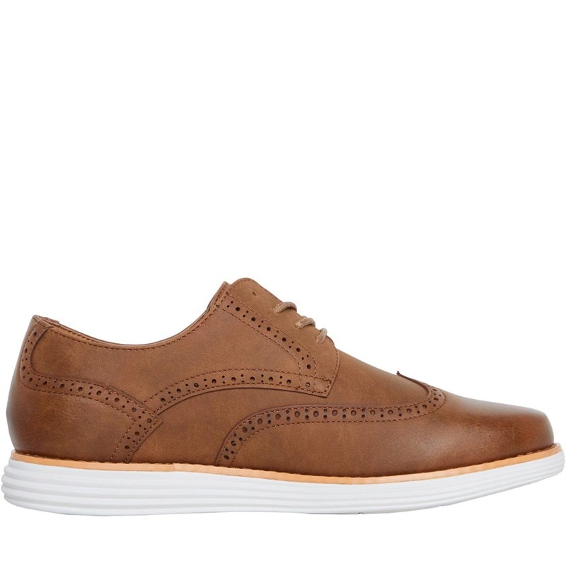 Mens Karl Brogue Shoes Tan - Image 5