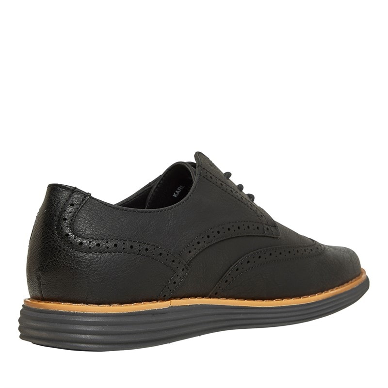 Mens Karl Brogue Shoes Black/Charcoal - Image 5