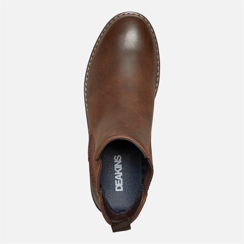 Mens Del Chelsea Boots Mid Brown - Image 4