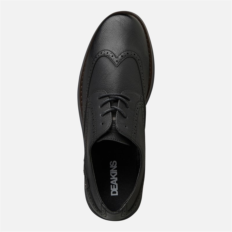 Mens Karl Brogue Shoes Black/Charcoal - Image 4