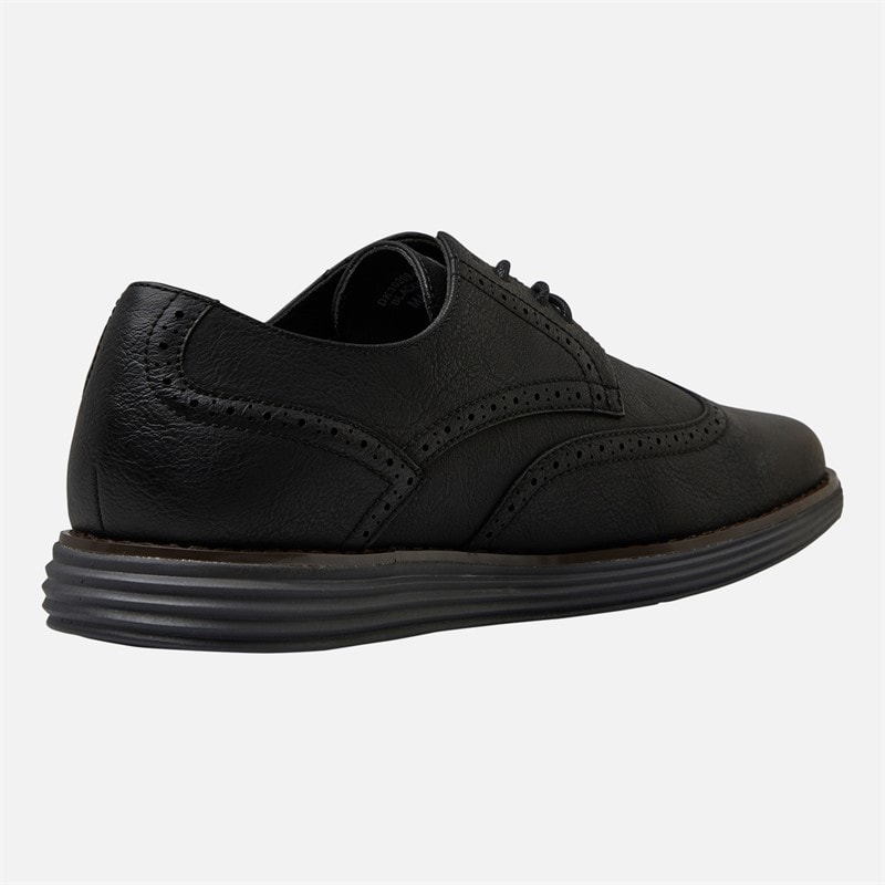 Mens Karl Brogue Shoes Black/Charcoal - Image 5