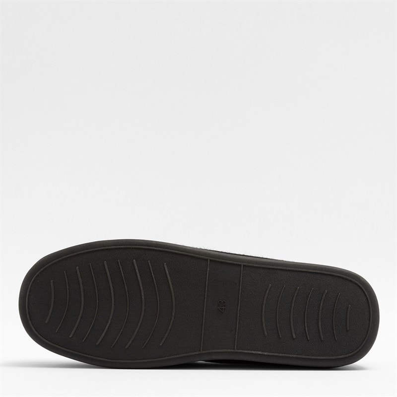Mens Ryder Moccasin Slippers Black - Image 2