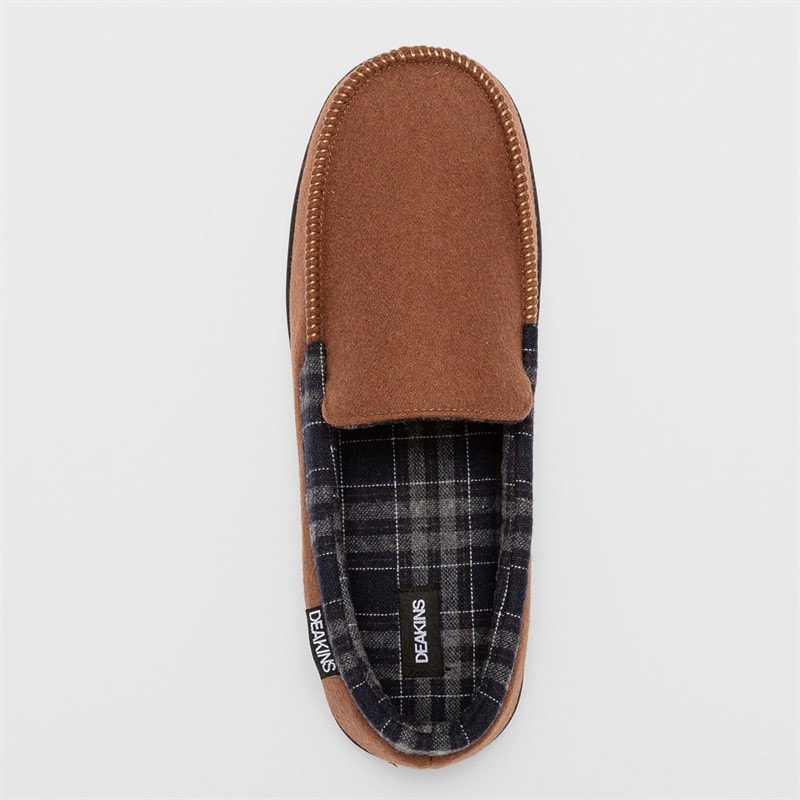 Mens Ryder Moccasin Slippers Tan - Image 4