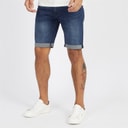 Mens Zeki Denim Shorts Dark Wash