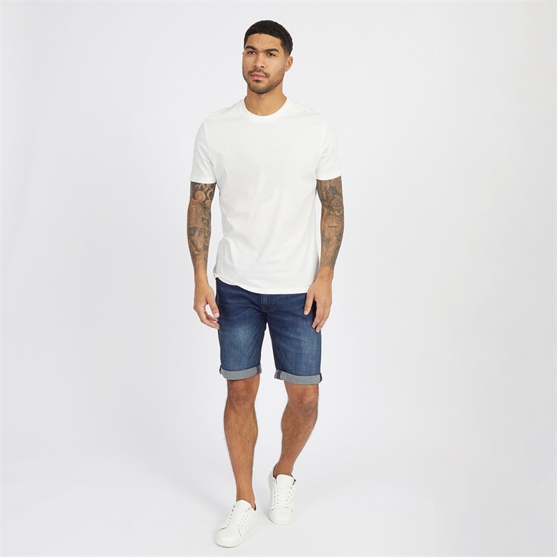 Mens Zeki Denim Shorts Dark Wash - Image 4