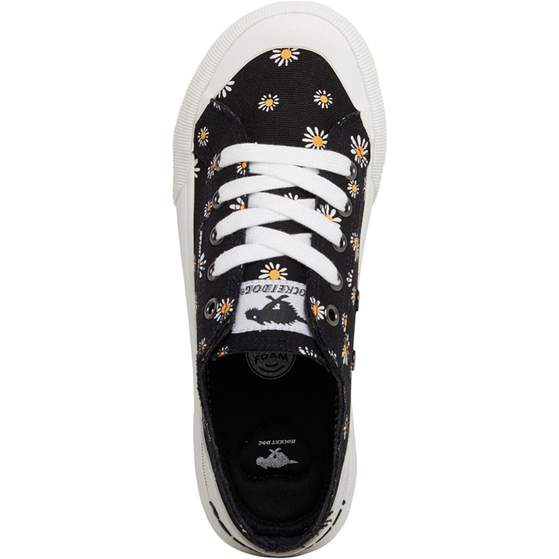 Womens Jazzin Plus Canvas Pumps Dixie Daisy Black - Image 4